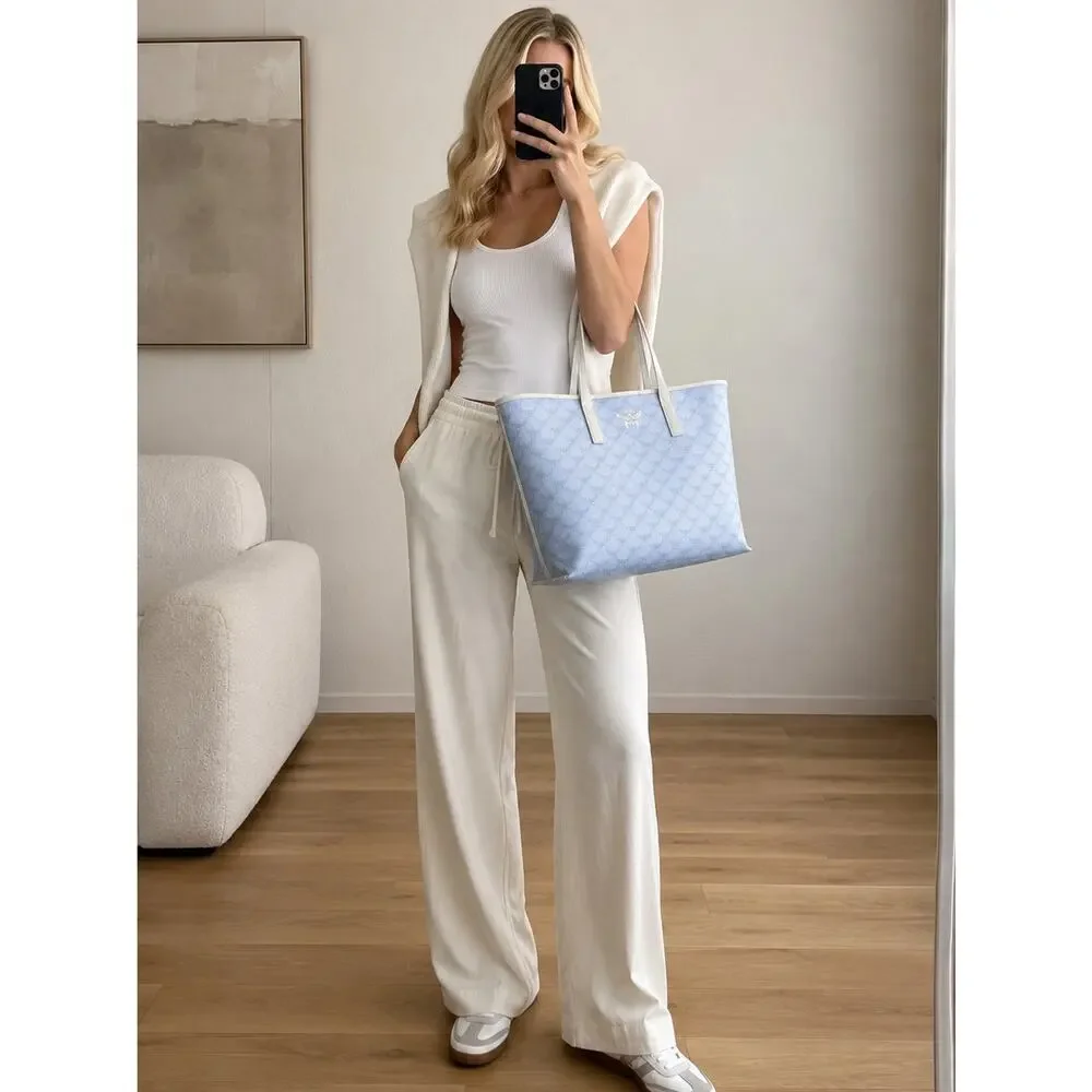 MCM reversible monogram tote baby blue